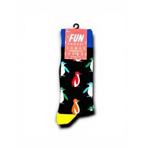 Fun Socks Men's Combed Cotton Penguins Crew Socks